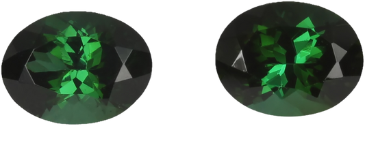 9x7mm Oval Deep Green Tourmaline Pair