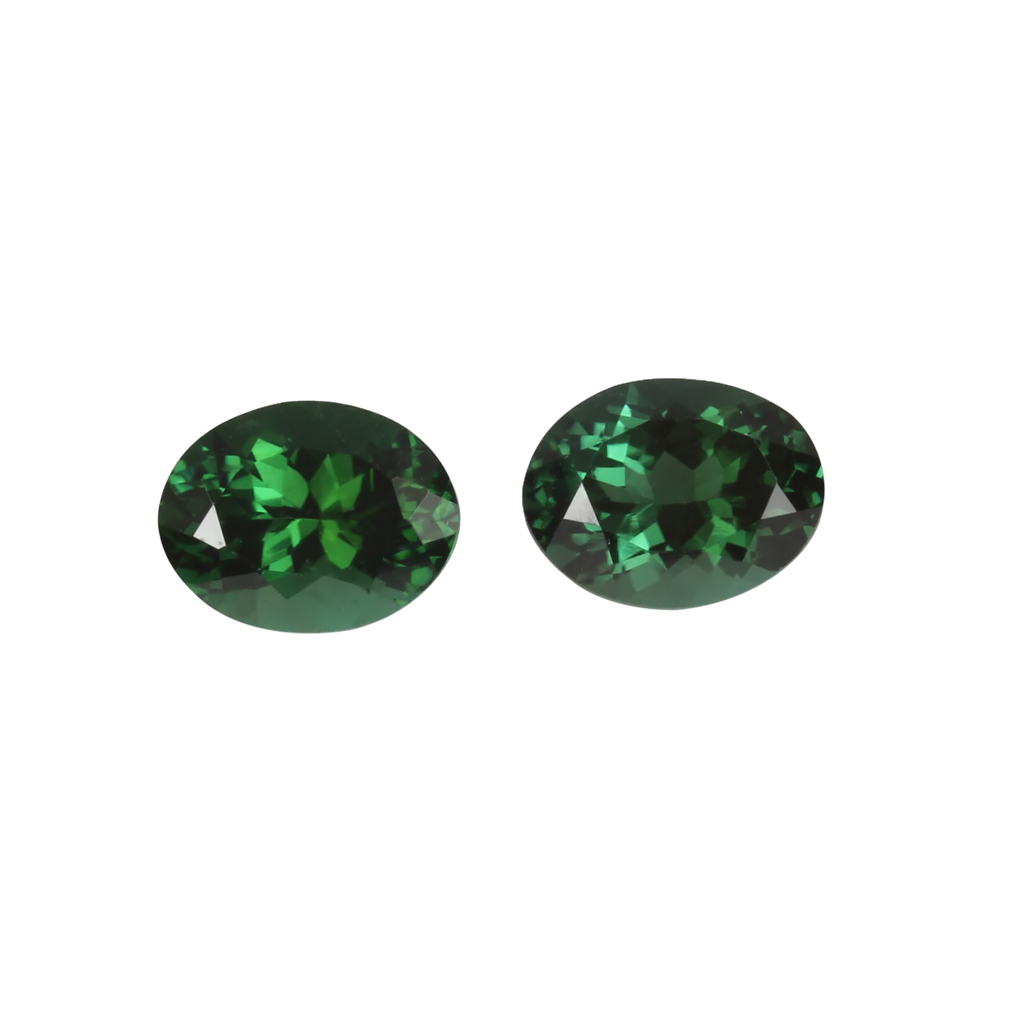 9x7mm Oval Deep Blue-Green Tourmaline Pair