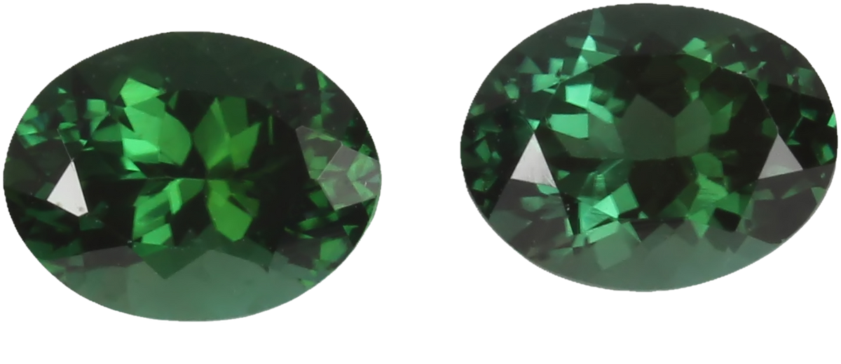 9x7mm Oval Deep Blue-Green Tourmaline Pair