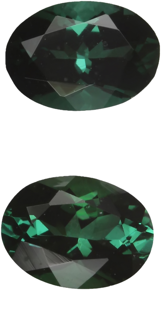 6.8x5mm Oval Deep Blue-Green Tourmaline Pair
