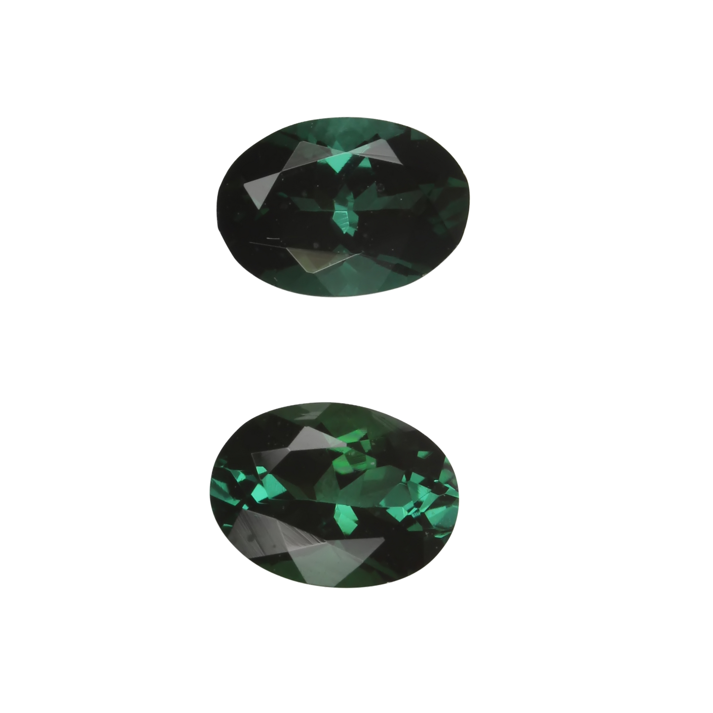 6.8x5mm Oval Deep Blue-Green Tourmaline Pair