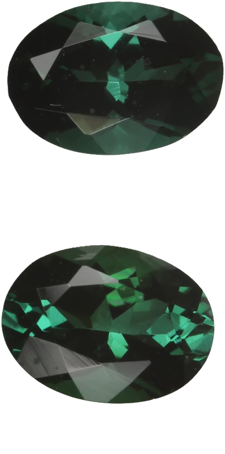 6.8x5mm Oval Deep Blue-Green Tourmaline Pair