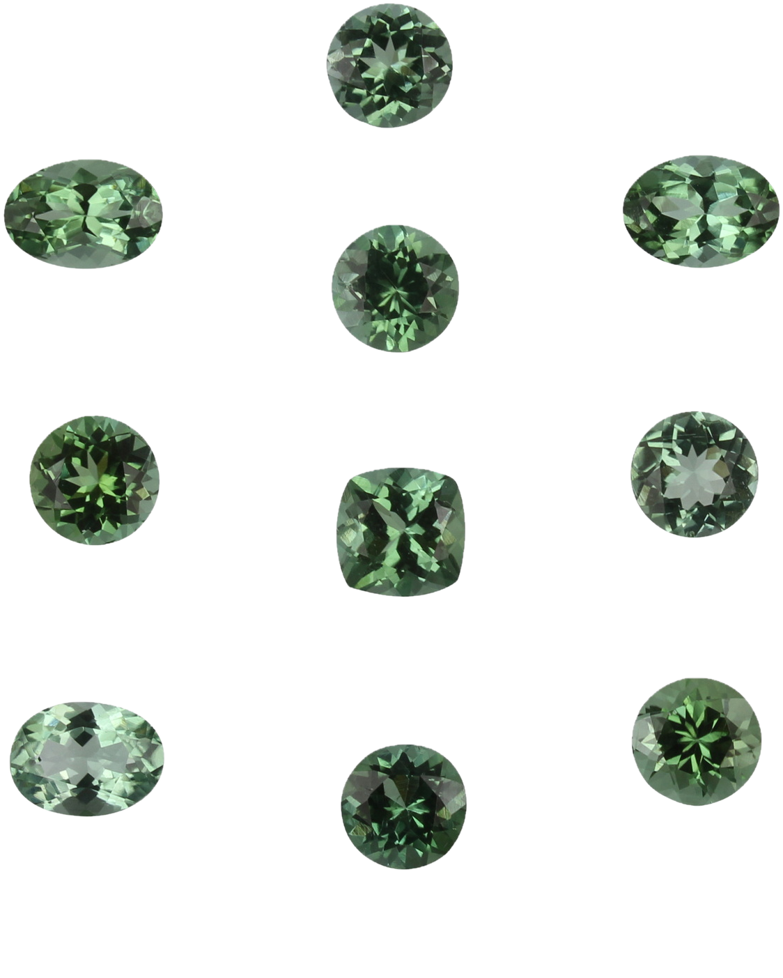 Mixed Shape Medium Blue-Green Tourmaline