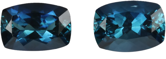 7x5mm Cushion Deep Blue Tourmaline Pair