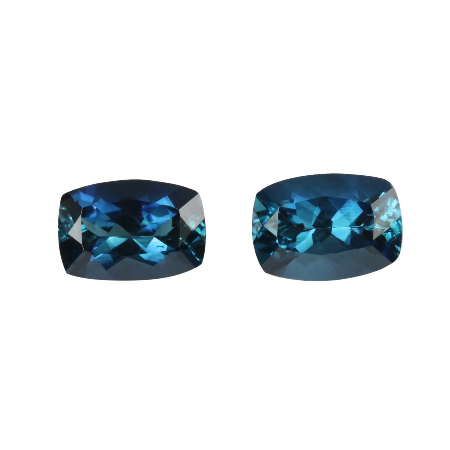 7x5mm Cushion Deep Blue Tourmaline Pair