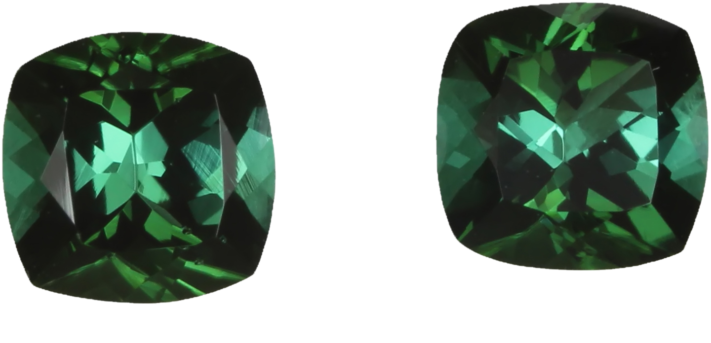5.5mm Cushion Medium Blue-Green Tourmaline Pair