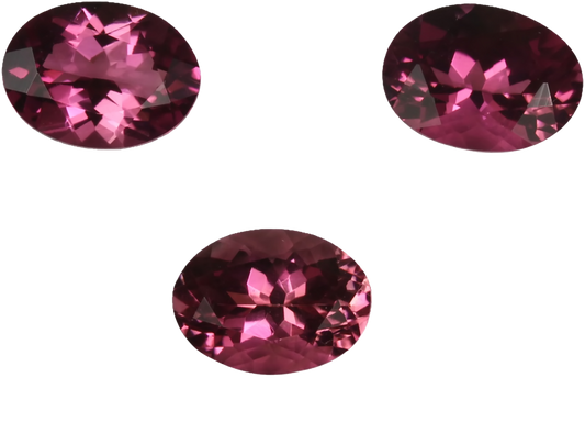 7.5x5.5mm Oval Deep Pink Tourmaline Set