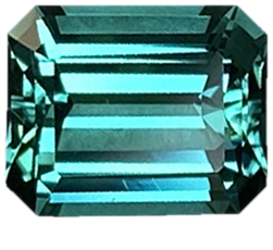 Emerald Cut Blue-Green Tourmaline