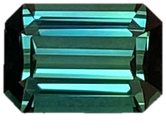 1.76ct Emerald Cut Medium Green-Blue Tourmaline