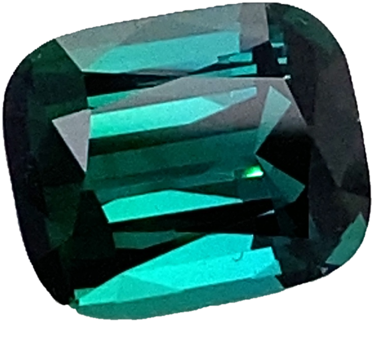 5.53ct Cushion Deep Green Tourmaline
