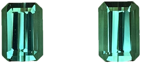 4.87ct Emerald Cut Medium Blue-Green Tourmaline Pair
