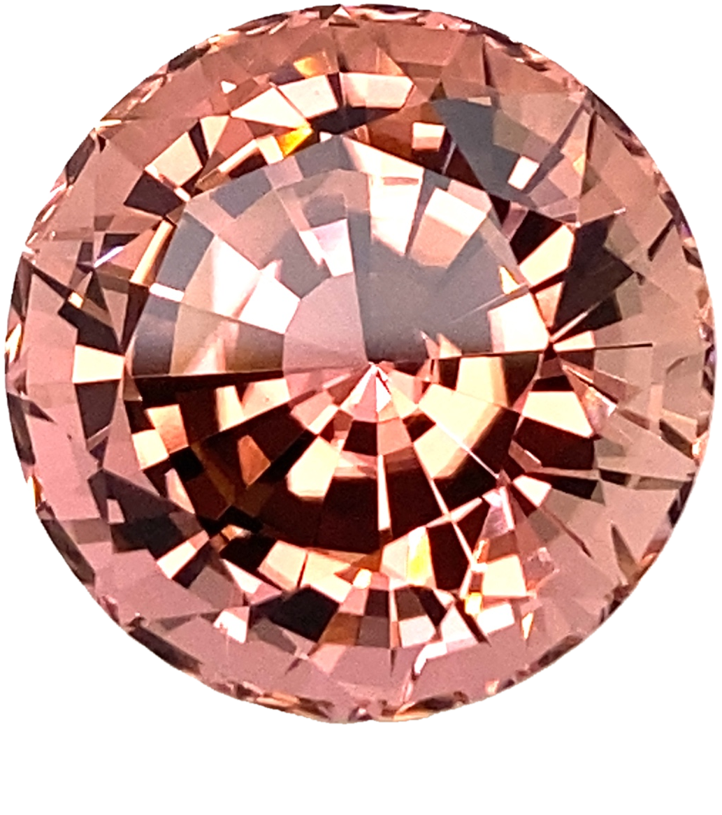 17.2mm Round Peach/Pink Tourmaline