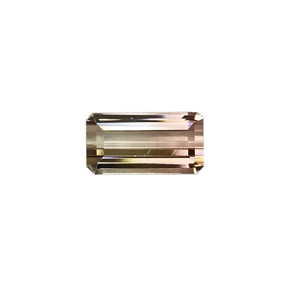 Emerald Cut Bi-Color Light Pink Tourmaline