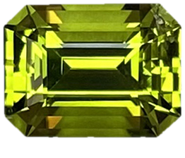 8.1x6.2mm Emerald Cut Yellowish Green Tourmaline