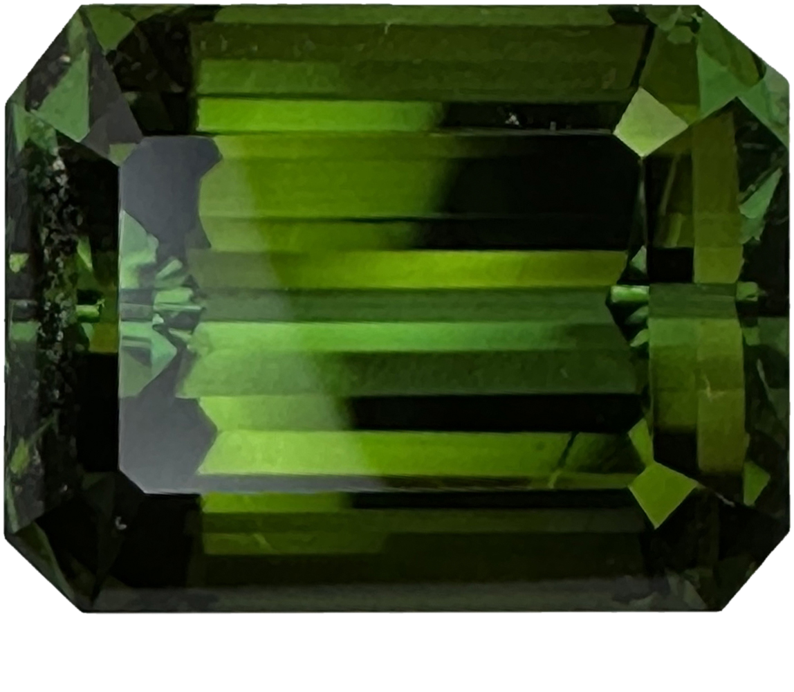 12.52ct Emerald Cut Deep Green Tourmaline