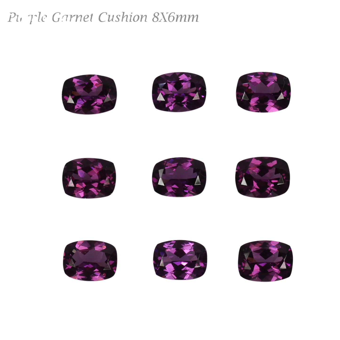 8x6mm Cushion Purple Garnet