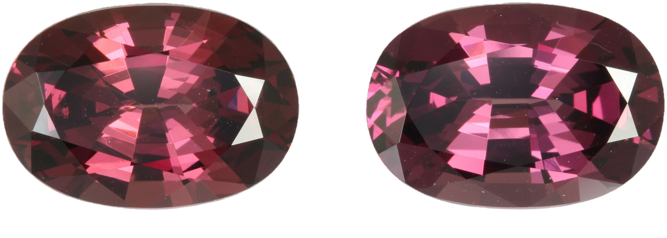 14.72ct Oval Open Burgundy Rhodolite Pair