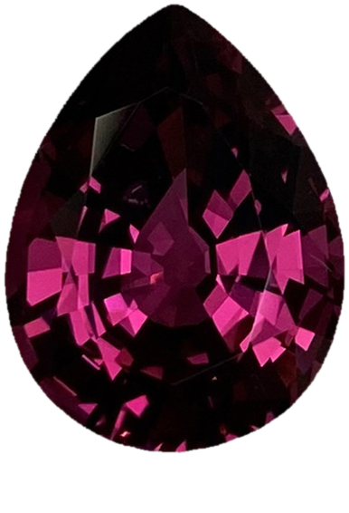 7.34ct Pear Shape Reddish Color Rhodolite