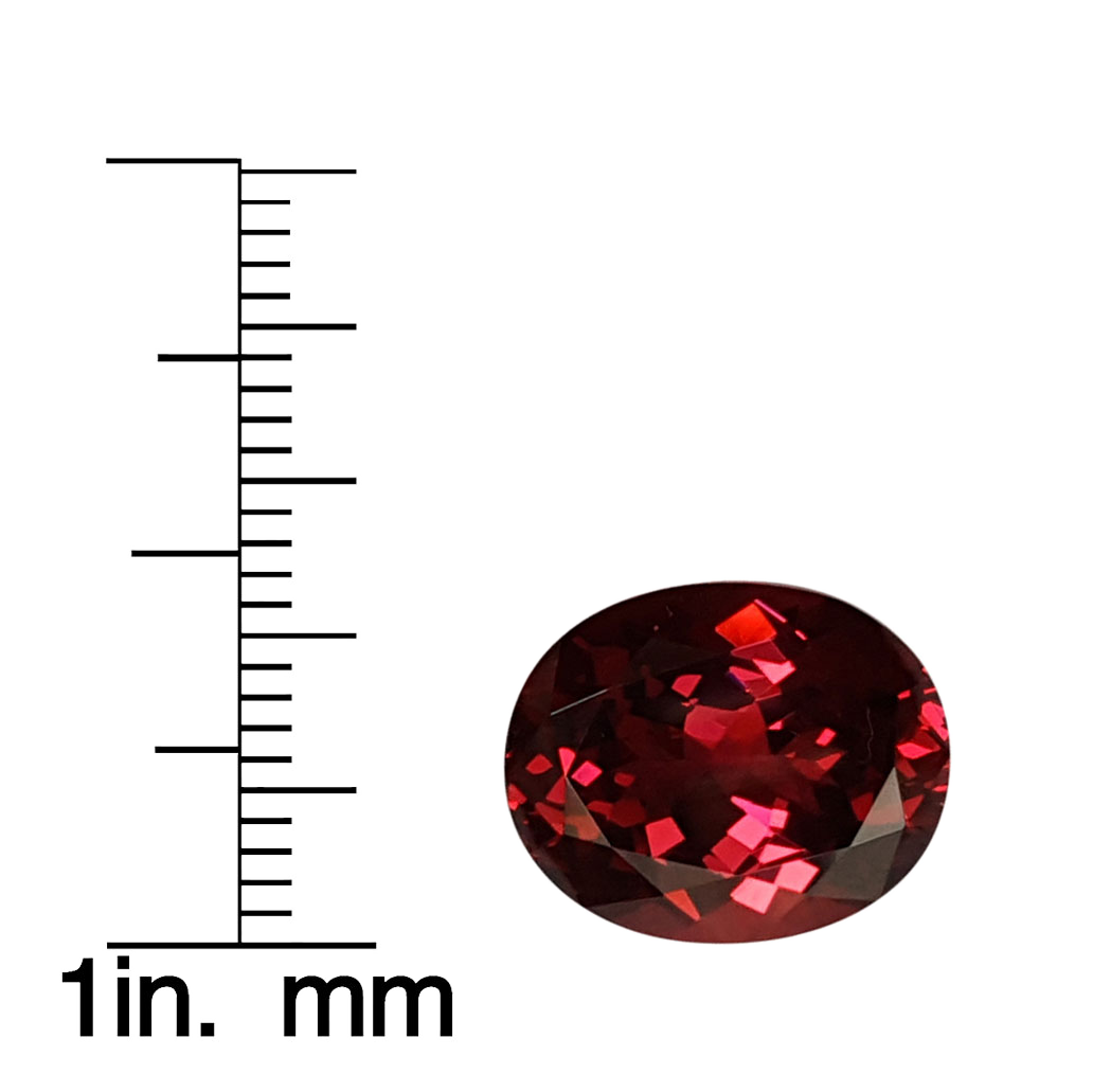 9.75ct Oval Malaya Garnet Hues Rhodolite