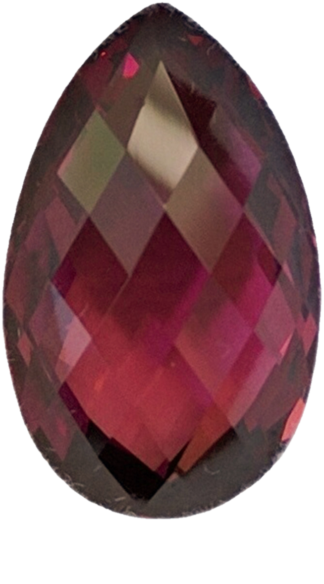 8.66ct Briolette Open Burgundy Rhodolite