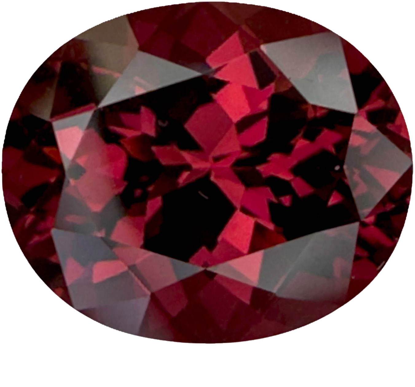 7.43ct Oval Malaya Garnet Hues Rhodolite