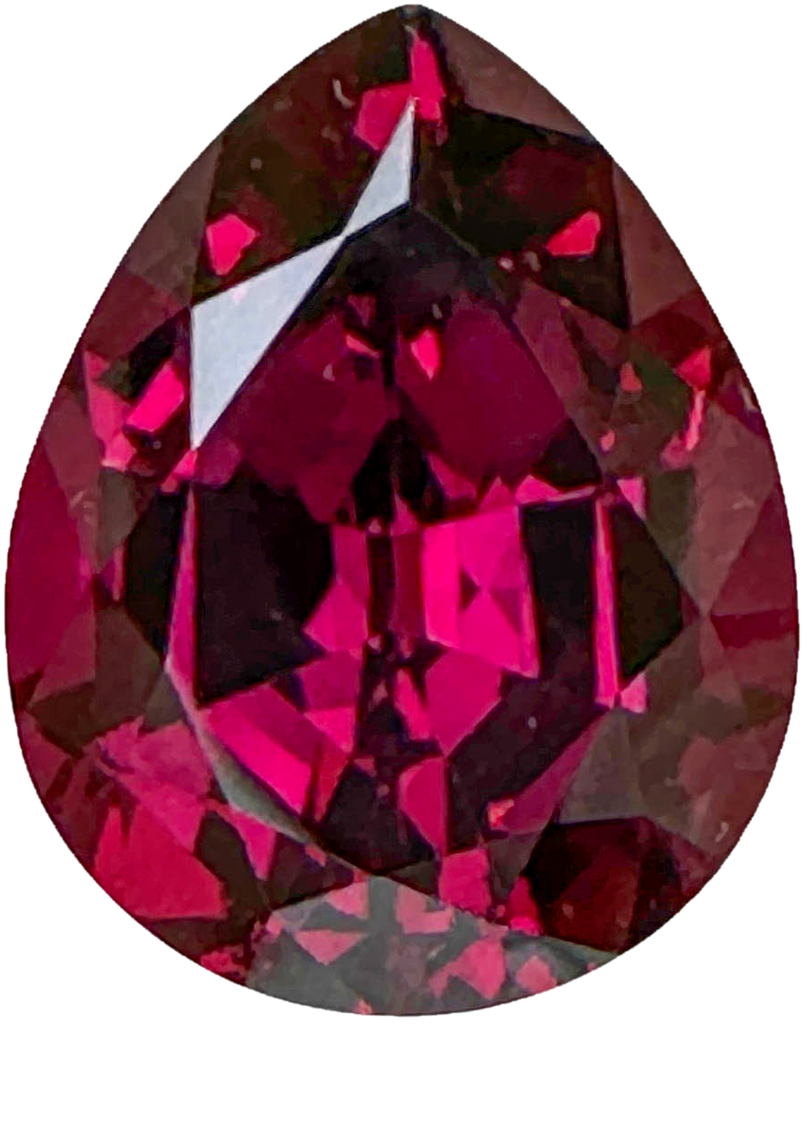 18.2ct Pear Shape AAA Color Rhodolite