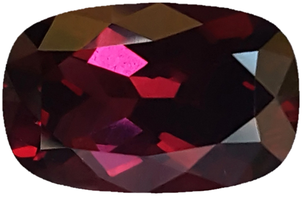 7.85ct Cushion Open Burgundy Rhodolite