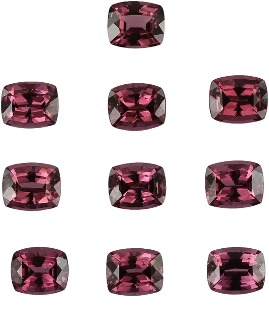 6x5mm Cushion Open Burgundy Rhodolite