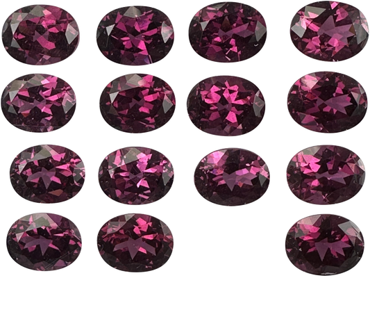 9x7mm Oval Open Burgundy Rhodolite