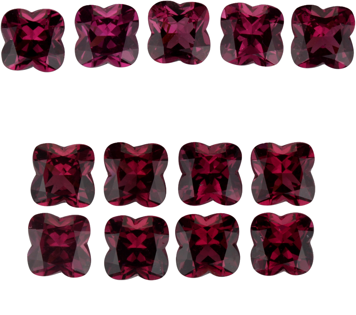 7mm Open Burgundy Rhodolite Set