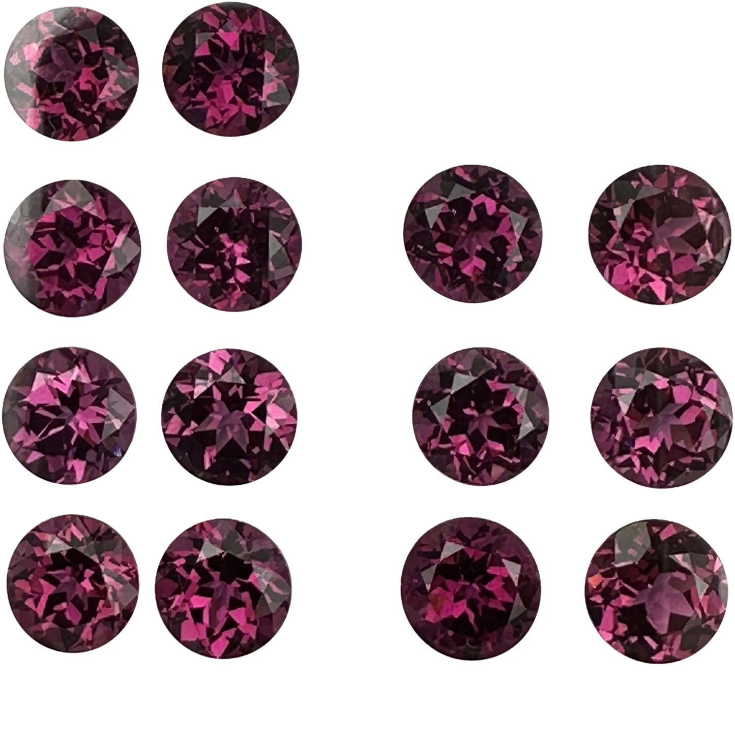 8.5mm Round Open Burgundy Rhodolite