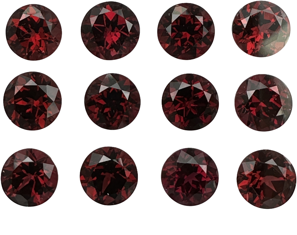 8mm Round Reddish Rhodolite