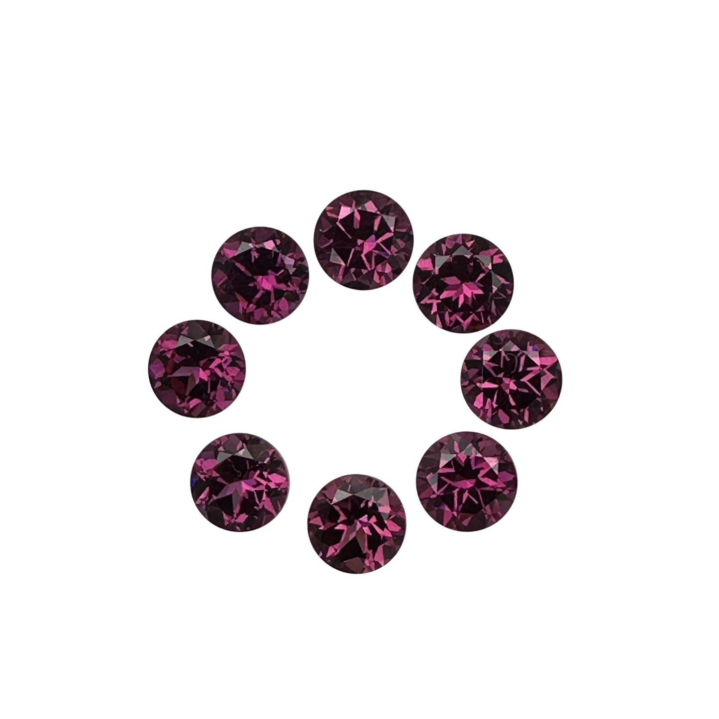 7mm Round Open Burgundy Rhodolite