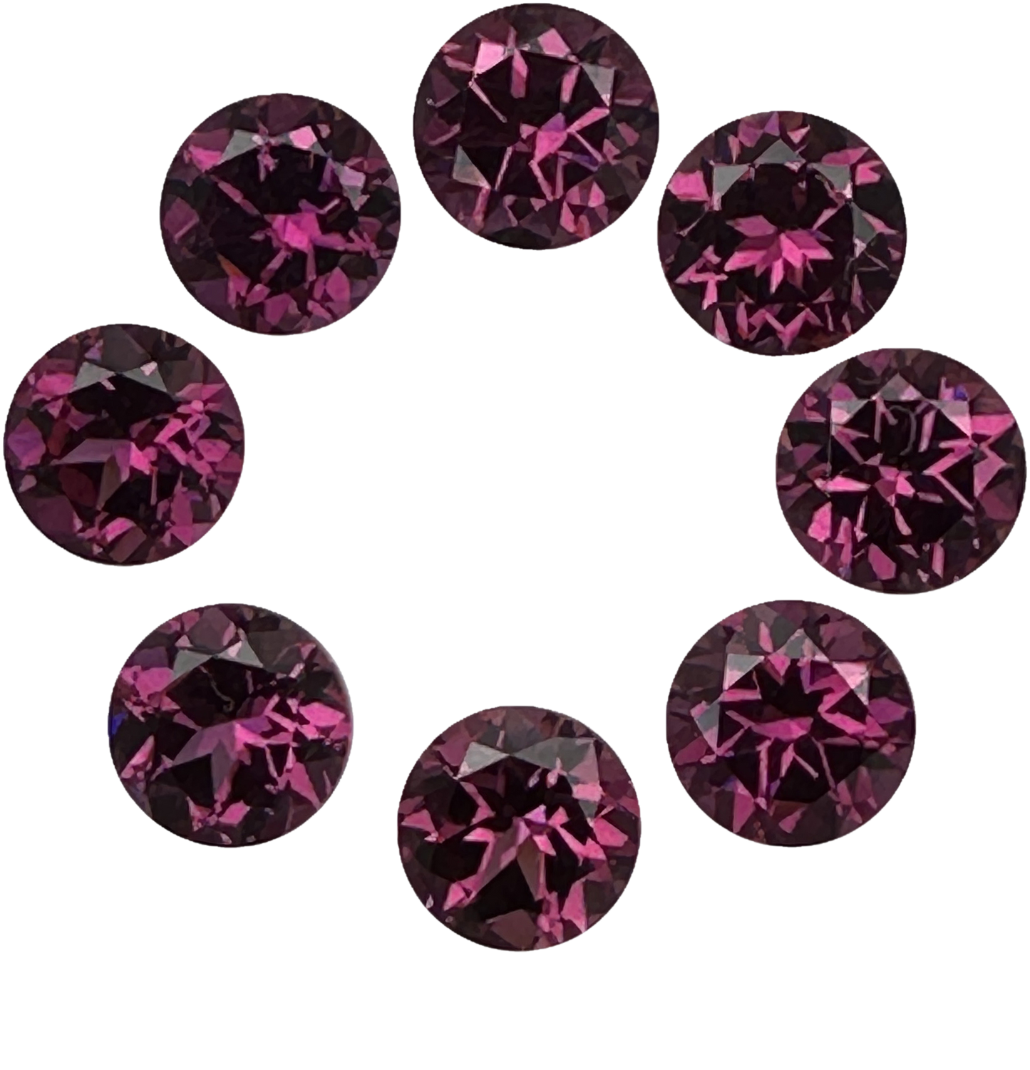 7mm Round Open Burgundy Rhodolite
