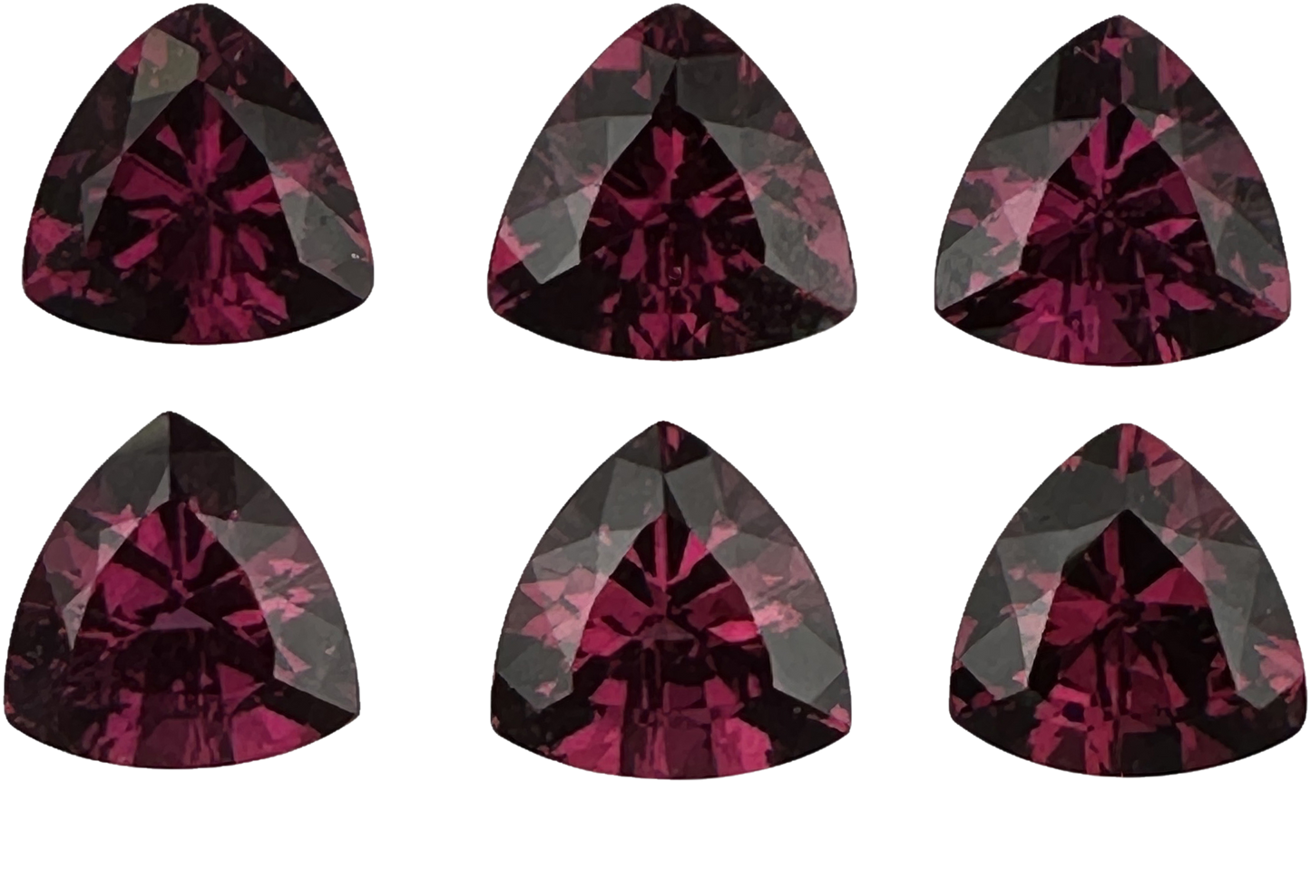 9mm Trillion Open Burgundy Rhodolite