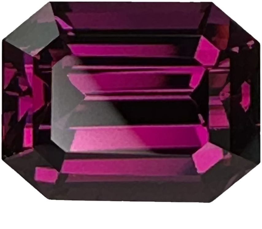 9.2ct Emerald Cut AAA Color Rhodolite