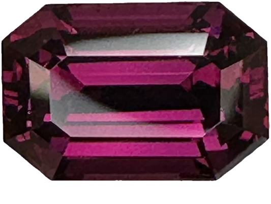 9.68ct Emerald Cut Open Burgundy Rhodolite