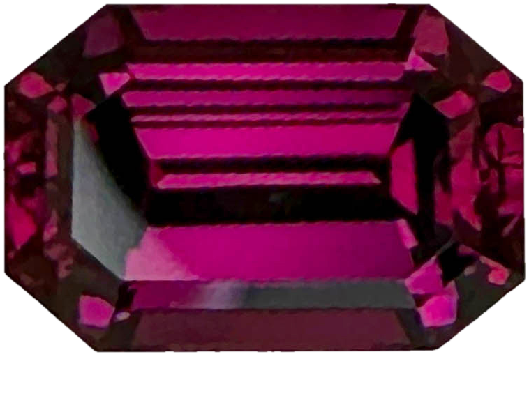 9.68ct Emerald Cut Open Burgundy Rhodolite