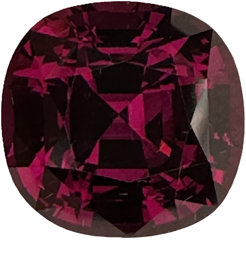 13.43ct Cushion Open Burgundy Rhodolite