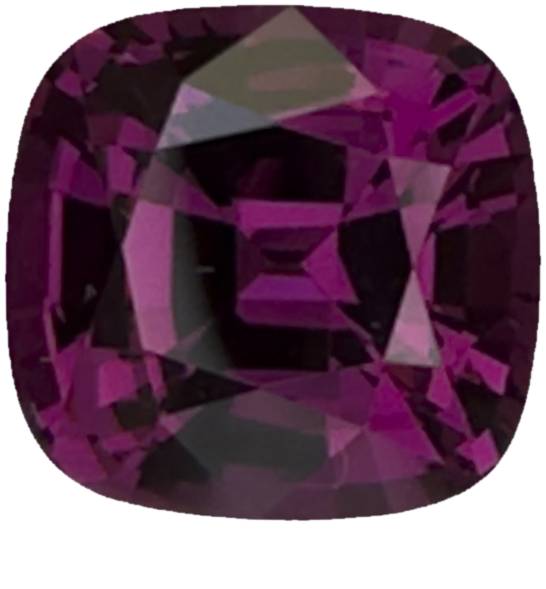 4.48ct Cushion Open Burgundy Rhodolite