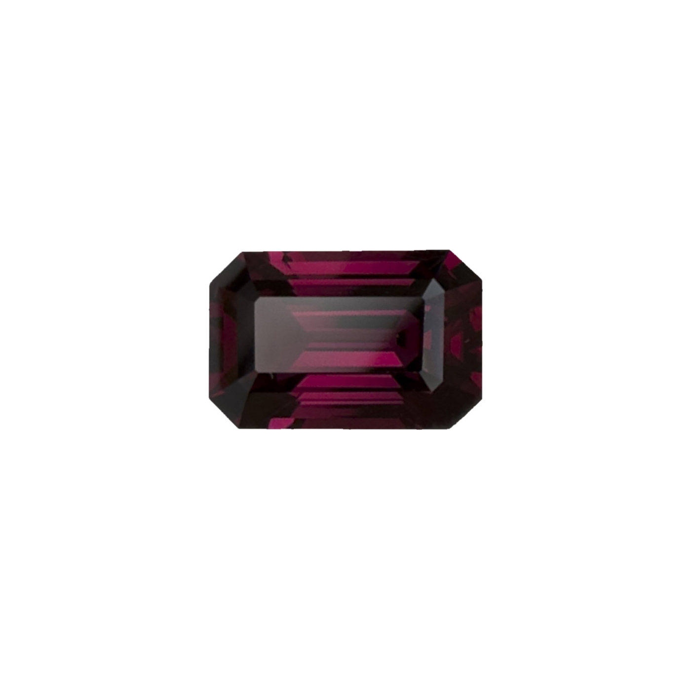 4.28ct Emerald Cut Open Burgundy Rhodolite