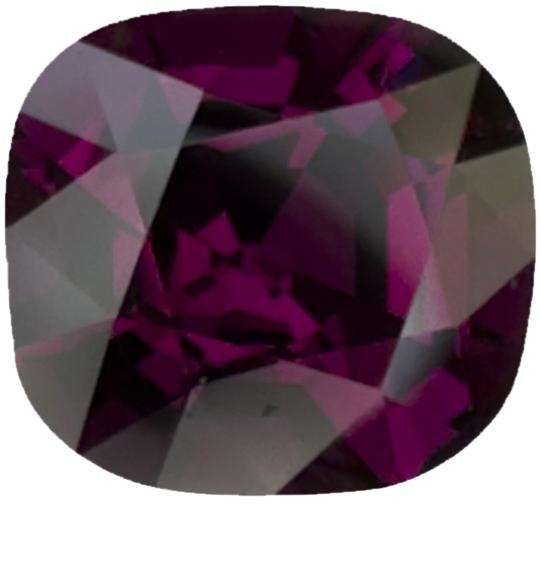 4.3ct Cushion Open Burgundy Rhodolite