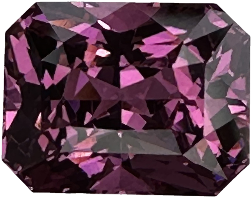 3.53ct Emerald Cut Pink Rhodolite