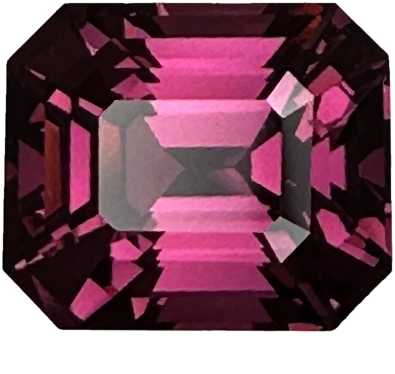 5.83ct Emerald Cut Open Burgundy Rhodolite