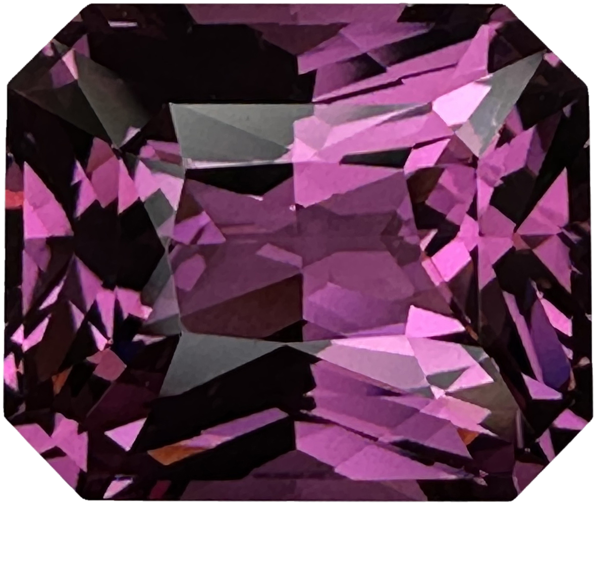 4.47ct Emerald Cut Pink Rhodolite