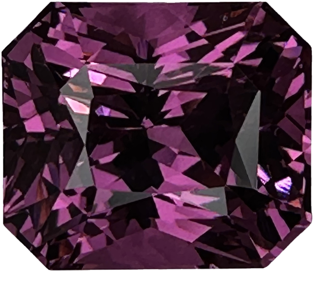 3.54ct Emerald Cut Pink Rhodolite