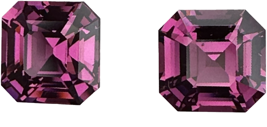 10.44ct Octagon Magenta Rhodolite Pair