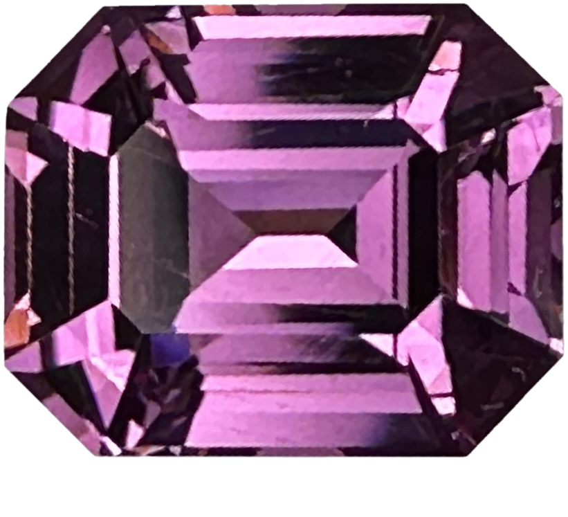 2.83ct Emerald Cut Medium Pink Rhodolite