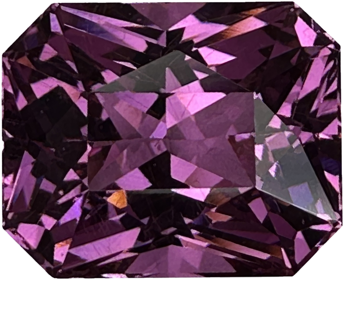 9.13x7.4mm Emerald Cut Medium Pink Rhodolite