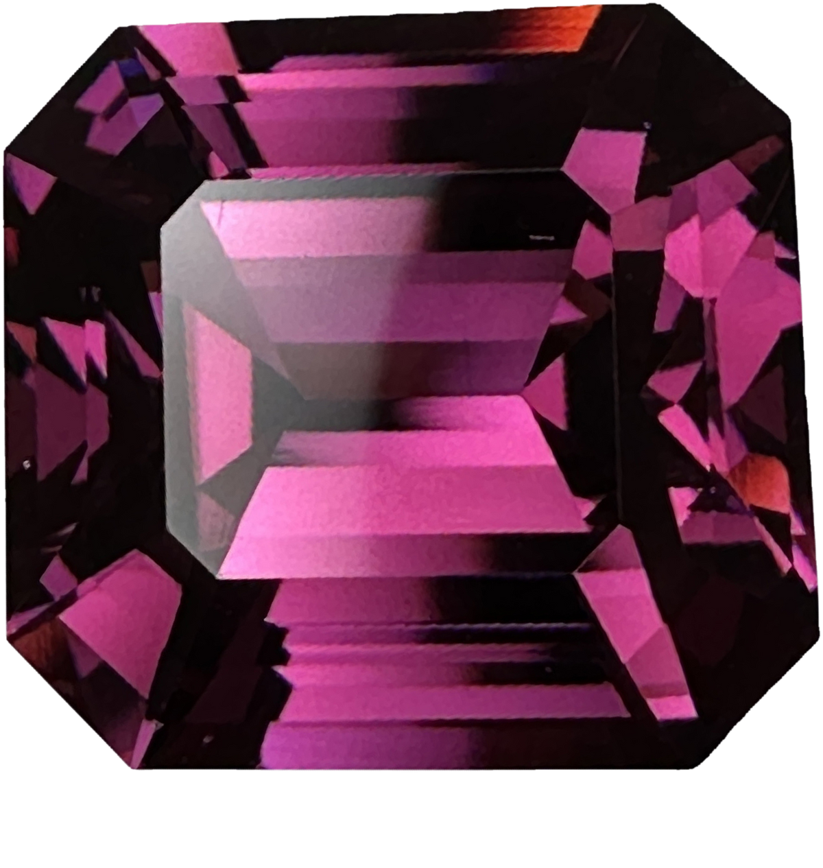 13.73ct Emerald Cut Medium Pink Rhodolite